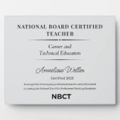 Plaque Photo Personalized National Board Certified Teacher  (Devant)