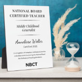 Plaque Photo Personalized NBCT Middle childhood generalist (Côté)