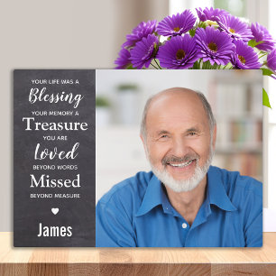 Plaque Photo Personalized Remembrance Keepsake Memorial Photo