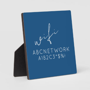 Plaque Photo Personalized WiFi Password Sign Blue