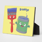 Plaque Photo Personnages de peinture et de pinceau mignons (Côté)