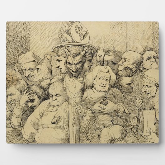 Plaque Photo Personnages littéraires rassemblés autour du médai (Devant)