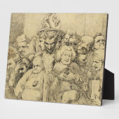 Plaque Photo Personnages littéraires rassemblés autour du médai (Côté)