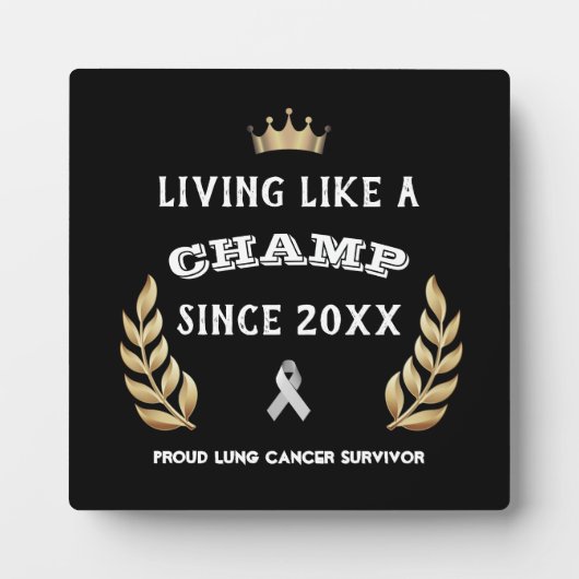 Plaque Photo Personnalisable Cancer du poumon Survivor feuilles (Devant)