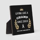 Plaque Photo Personnalisable Cancer du poumon Survivor feuilles (Recto)