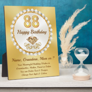 Plaque Photo Personnalisé, 88e anniversaire Idées cadeaux, Anni