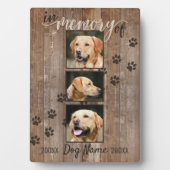 Plaque Photo Personnalisé Chien Monument Rustique Look bois (Devant)