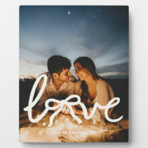 Plaque photo personnalisé couple typographie amour