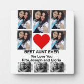 Plaque Photo Personnalisé Moderne Meilleure Tante Ever 8 Collag (Devant)
