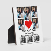 Plaque Photo Personnalisé Moderne Meilleure Tante Ever 8 Collag (Recto)