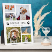 Plaque Photo Personnalisé Moderne Nom de l'animal Photo Collage (Côté)