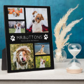 Plaque Photo Personnalisé Moderne Nom de l'animal Photo Collage (Côté)