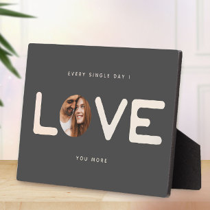 Plaque Photo Personnalisé Moderne Photo LOVE Valentines Couple 