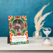 Plaque Photo Personnalisé Noël Rouge Étoile verte Mariage Nouve (Côté)