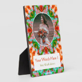 Plaque Photo Personnalisé Noël Rouge Étoile verte Mariage Nouve (Côté)