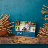 Plaque Photo Personnalisé Papa Définition Photo Collage Bleu (Côté)