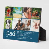 Plaque Photo Personnalisé Papa Définition Photo Collage Bleu (Côté)