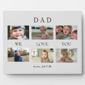Plaque Photo Personnalisé Papa Nous t'aimons B/W Photo Grey Col (Devant)