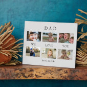 Plaque Photo Personnalisé Papa Nous t'aimons B/W Photo Grey Col (Côté)