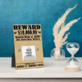 Plaque Photo Personnalisé Recherché mort ou vivant (Côté)