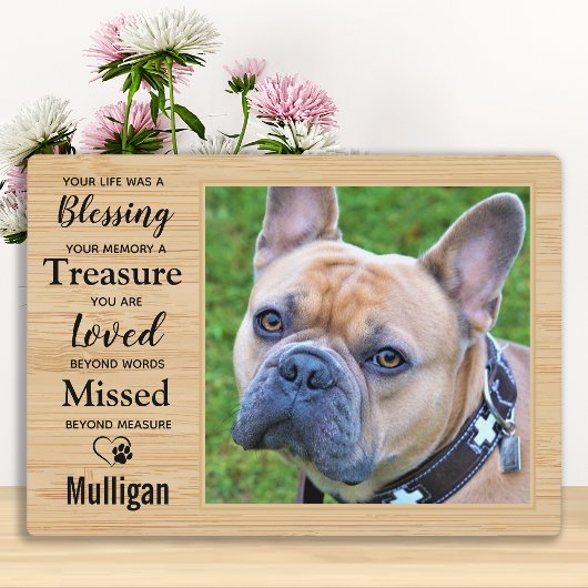 Plaque Photo Personnalisé Rustic Pet Memorial