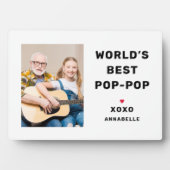 Plaque photo personnalisée de la meilleure pop pop (Devant)