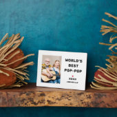 Plaque photo personnalisée de la meilleure pop pop (Côté)