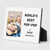 Plaque photo personnalisée de la meilleure pop pop (Côté)