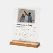 Plaque photo personnalisée de musique Spotify noir (Angle)