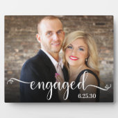 Plaque photo personnalisée de script engagé (Devant)