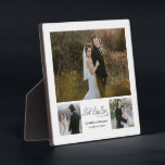 Plaque photo personnalisée du meilleur jour jamais<br><div class="desc">Design moderne et élégant imprimé Personnalisé Best Day Ever 3 Photo Plaque collage avec chevalet qui peut être customisé avec votre texte. Découvrez le magasin Graphic Art Design pour d'autres produits qui correspondent à ce design !</div>