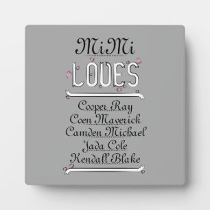 Plaque Photo Personnalisée, Mimi aime ses grands