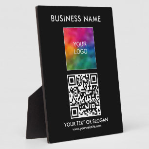Plaque Photo Personnalisez votre logo professionnel Slogan QR C