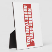 Plaque Photo Personne Ne S'Intéresse À Votre Fixie (Côté)