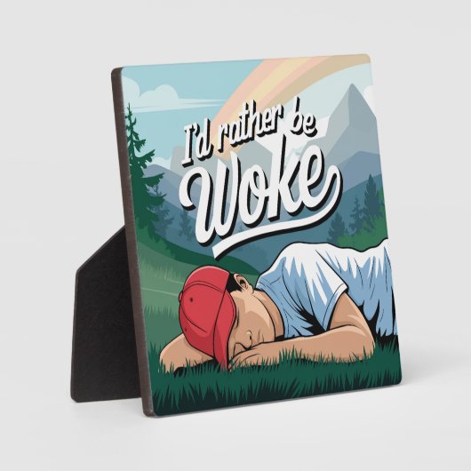 Plaque Photo Personne qui dort Plutôt être Woke Mountain Scène (Recto)