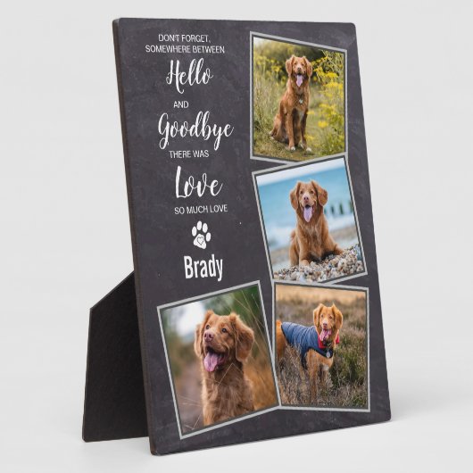 Plaque Photo Perte d'animal de compagnie ardoise rustique Sympa (Côté)