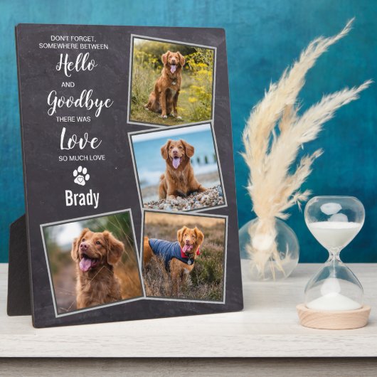 Plaque Photo Perte d'animal de compagnie ardoise rustique Sympa (Côté)