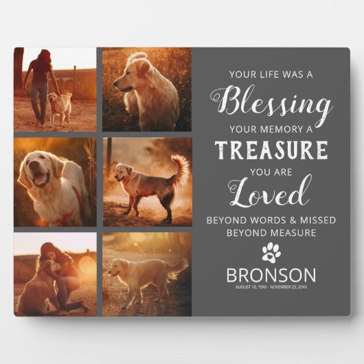 Plaque Photo Perte d'animal de compagnie - Collage photo commém (Devant)