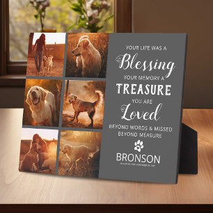 Plaque Photo Perte d'animal de compagnie - Collage photo mémori