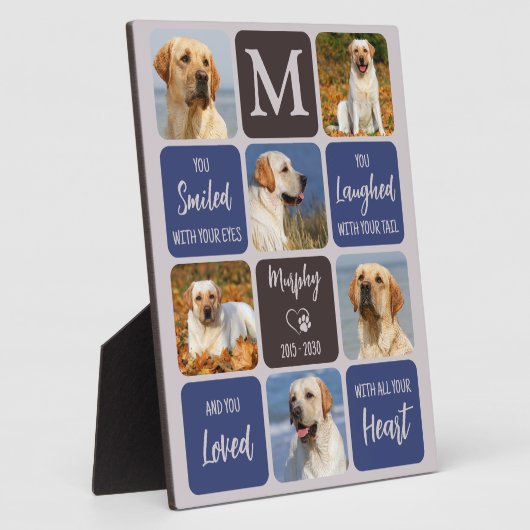 Plaque Photo Pet Loss Dog Memorial Custom Stylish Modern Photo  (Côté)