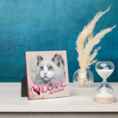 Plaque Photo Pet Love Photo Display Pink, Heart & Love - Square (Insitu)