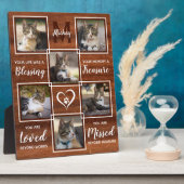 Plaque Photo Pet Memorial Cat Unique Photo Collage (Côté)