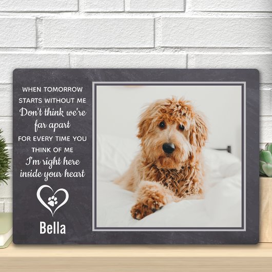 Plaque Photo Pet Memorial Pet Perte de l'animal de compagnie So