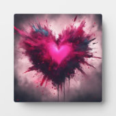 Plaque Photo Petit Coeur rose (Devant)