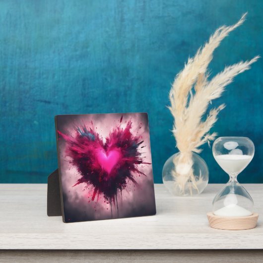 Plaque Photo Petit Coeur rose (Insitu)