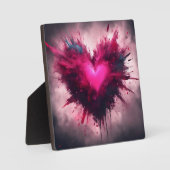 Plaque Photo Petit Coeur rose (Recto)