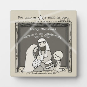 Plaque Photo Petit garçon à Noël Manger-Joyeux
