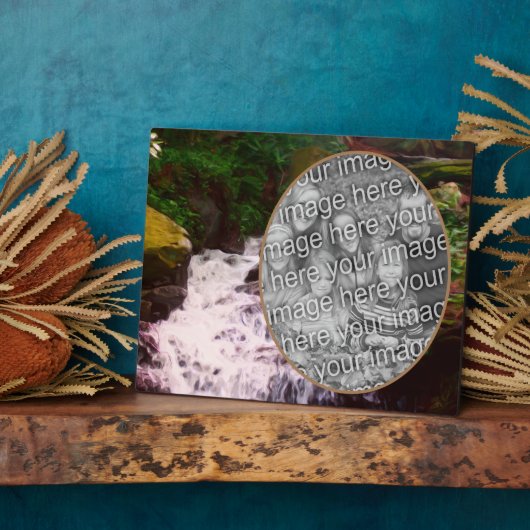 Plaque Photo Petite Cascade Woodland Peinture Ajouter Votre Pho (Côté)