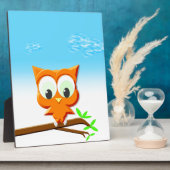 Plaque Photo Petite chouette sur une branche (Côté)