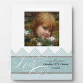 Plaque Photo Petite fille Baby Chic Chevron Moderne Personnalis (Devant)